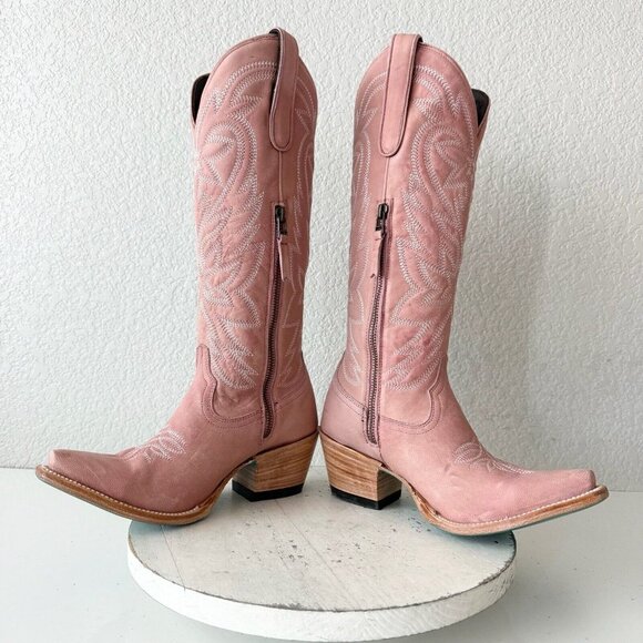 Lane Pink Heeled Boots for Women - Picture 8 of 12